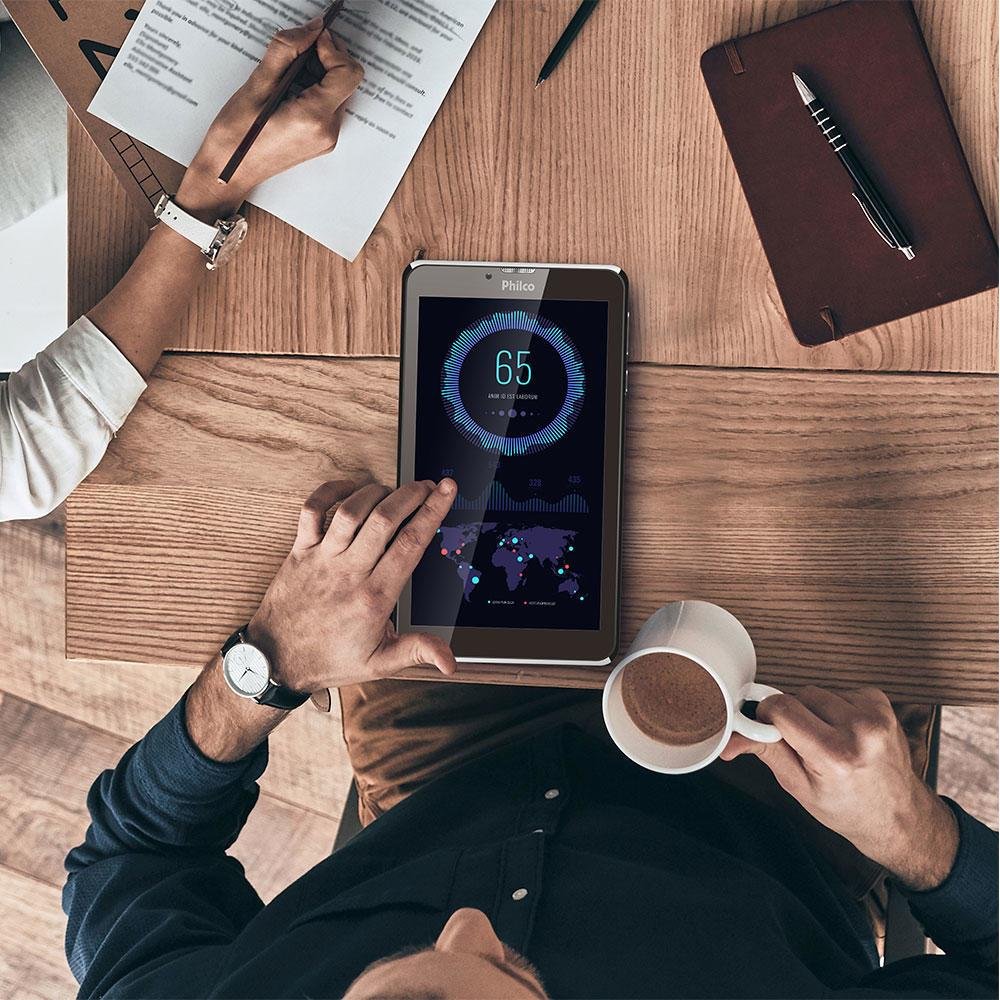 Tablet Tela 7" Android 9 Go Wi-Fi, 16GB, 1GB RAM, Cinza, Philco - PTB7SSG