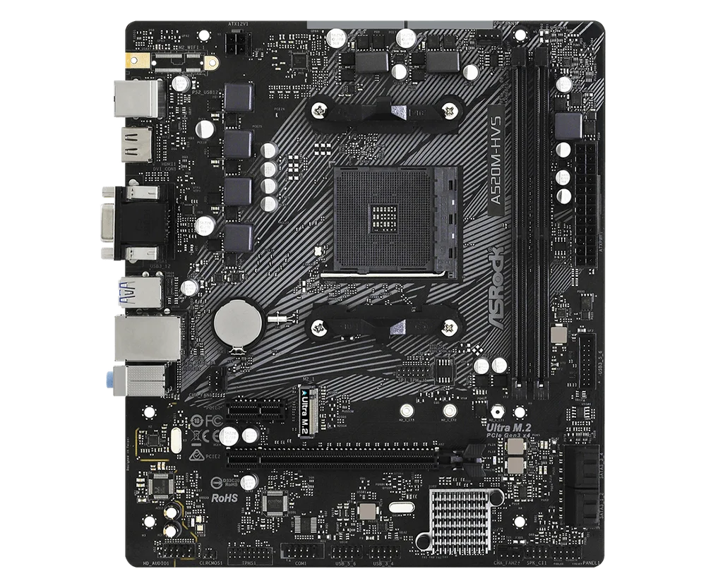 PlacaMe AsRock A520MHVS AMD AM4 mATX DDR4