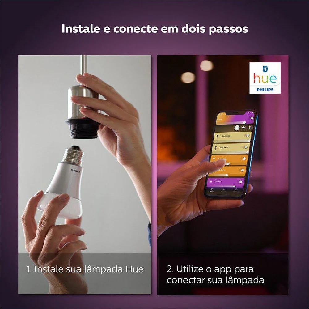 Kit Philips Hue Starter Kit 3 Lampadas 9w E27