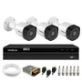 Kit 3 Câmeras Bullet Hd 720p Vhd 3130 B G6 3.6mm 30m Ip67 Dvr Gravador Intelbras Mhdx 1204 4 Canais