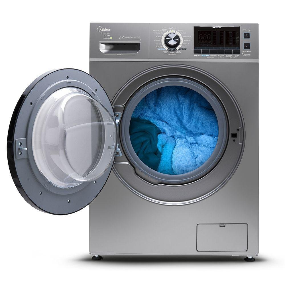Lavadora De Roupas Lava E Seca Midea Storm Wash Inverter Tambor 4d, 12KG Grafite Metálico 127v Lse12x1 - 110v