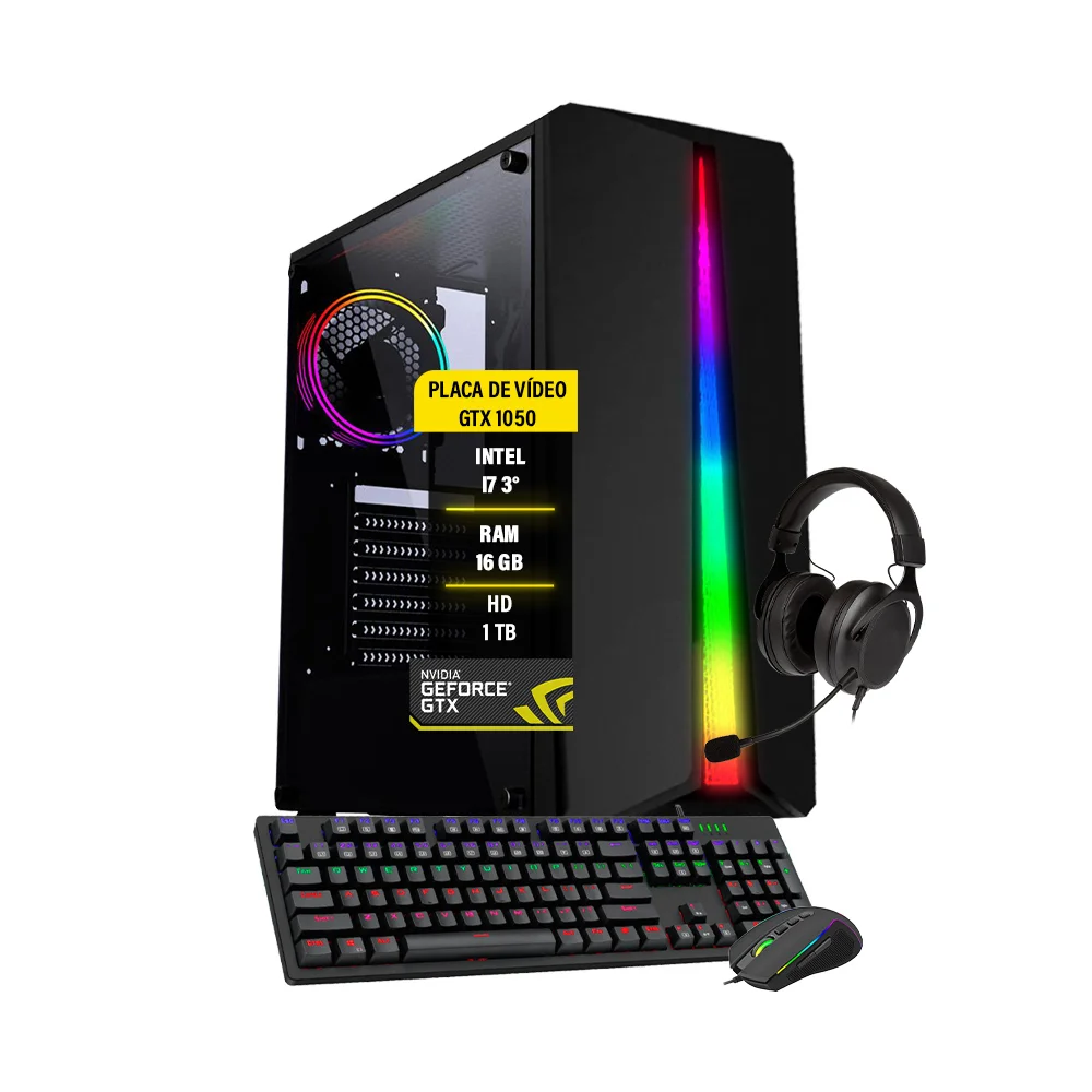 Pc Gamer Bravus Core I7 Gtx 1050ti 16GB HD 1TB