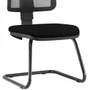 Cadeira De Escritório Recepção Fixa, Zip L02, Crepe Preto - Lyam Decor