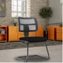 Cadeira De Escritório Recepção Fixa, Zip L02, Crepe Preto - Lyam Decor