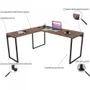 Kit Mesa De Escritório Industrial Em L Com Estante 5 Prateleiras Form C01 150x150 Nogal - Lyam Decor