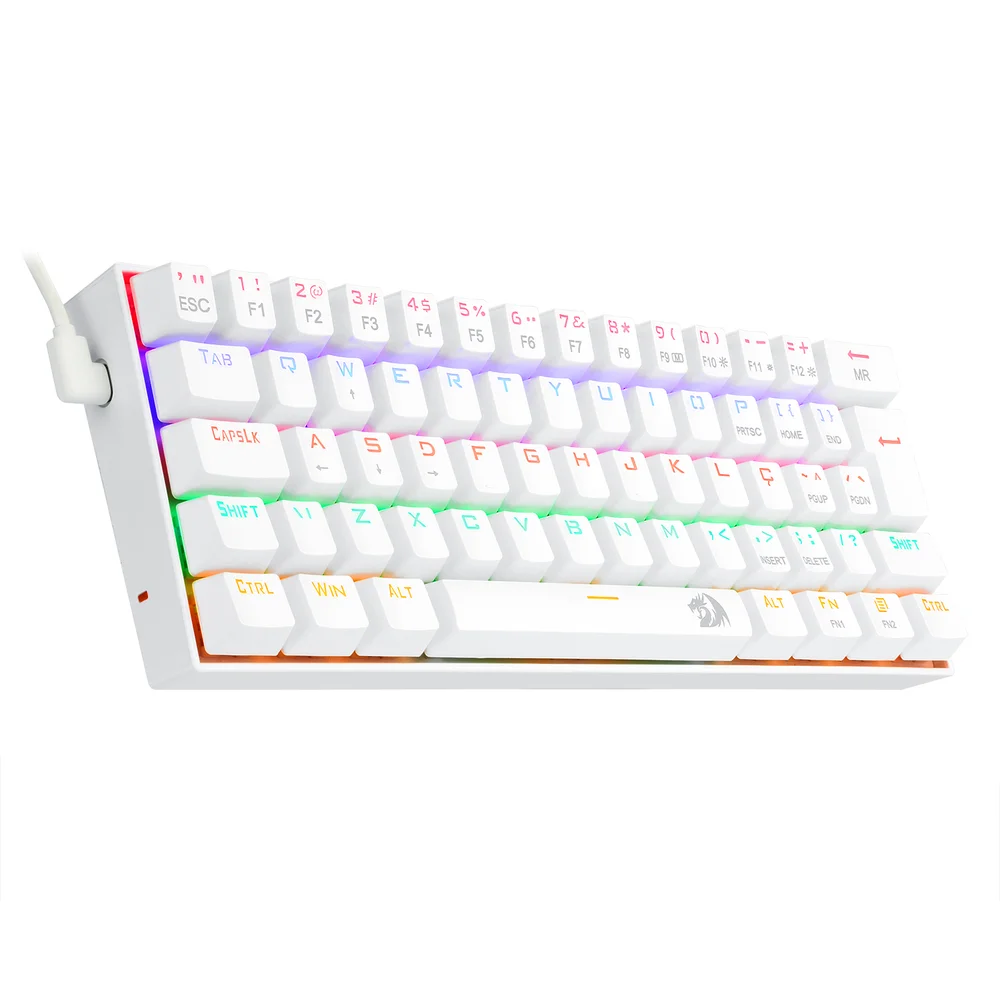 Teclado Mecânico Gamer Redragon Lakshmi, LED Rainbow, Switch Azul, Rollover N-Key, Doubleshot ABS, ABNT2 - K606w-r Teclado Mecânico Gamer Redragon Lakshmi, LED Rainbow, Switch Azul, Rollover N-Key, Doubleshot ABS, ABNT2 - K606w-r