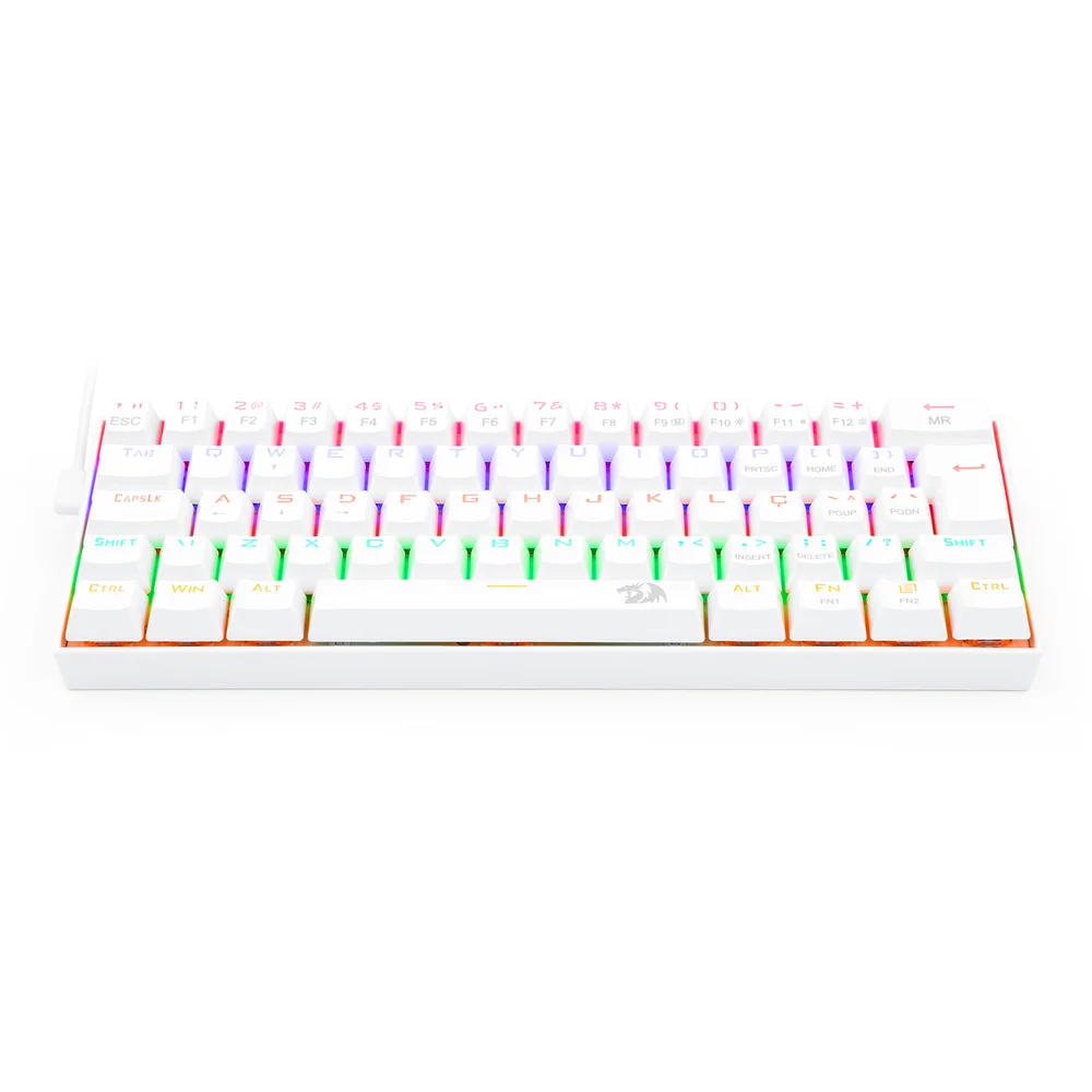 Teclado Mecânico Gamer Redragon Lakshmi, LED Rainbow, Switch Azul, Rollover N-Key, Doubleshot ABS, ABNT2 - K606w-r Teclado Mecânico Gamer Redragon Lakshmi, LED Rainbow, Switch Azul, Rollover N-Key, Doubleshot ABS, ABNT2 - K606w-r