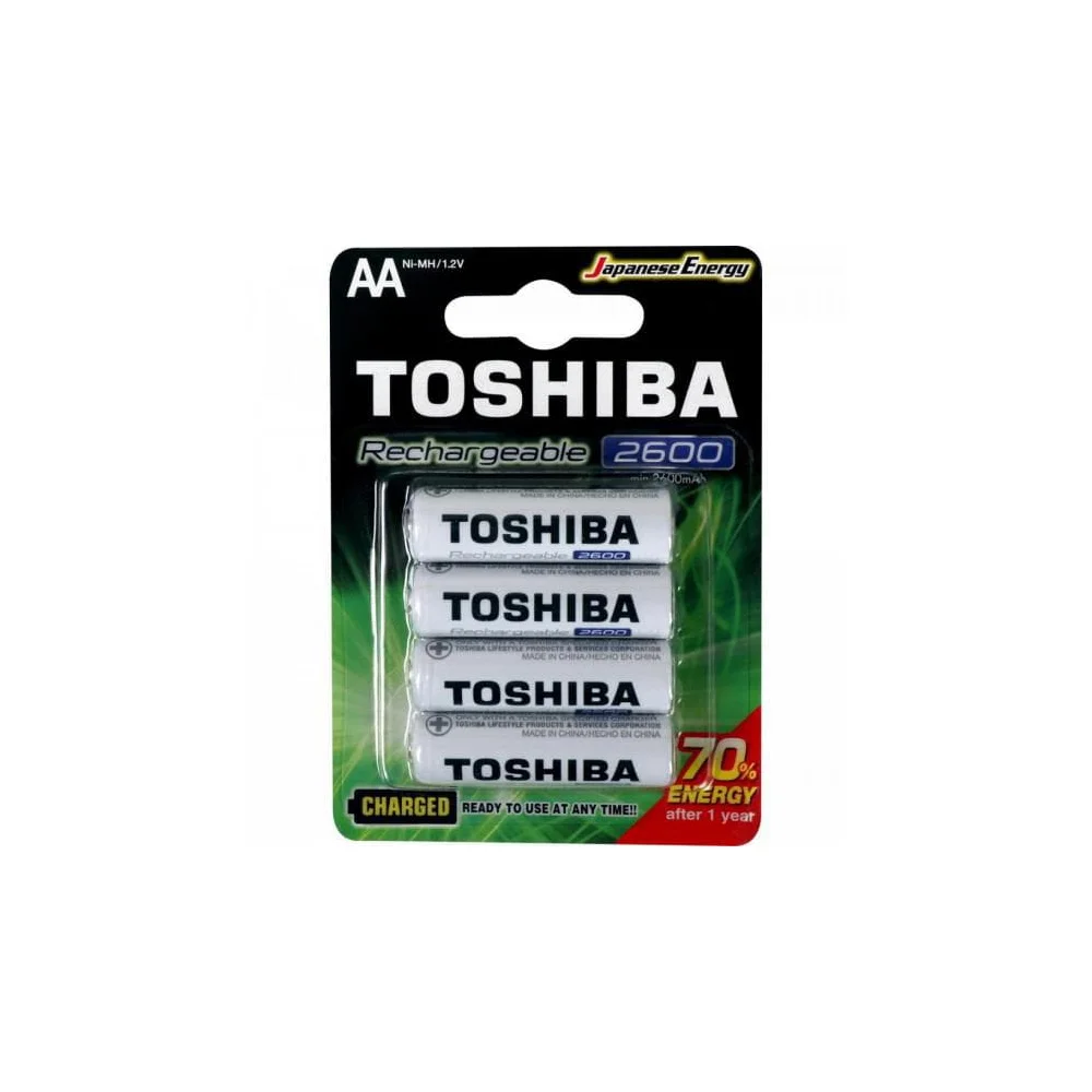 Pilha Recarregável Aa Toshiba, 2600 Mah, Blister C/ 4 Unidades - Tnh-6gae Bp-4c Pilha Recarregável Aa Toshiba, 2600 Mah, Blister C/ 4 Unidades - Tnh-6gae Bp-4c