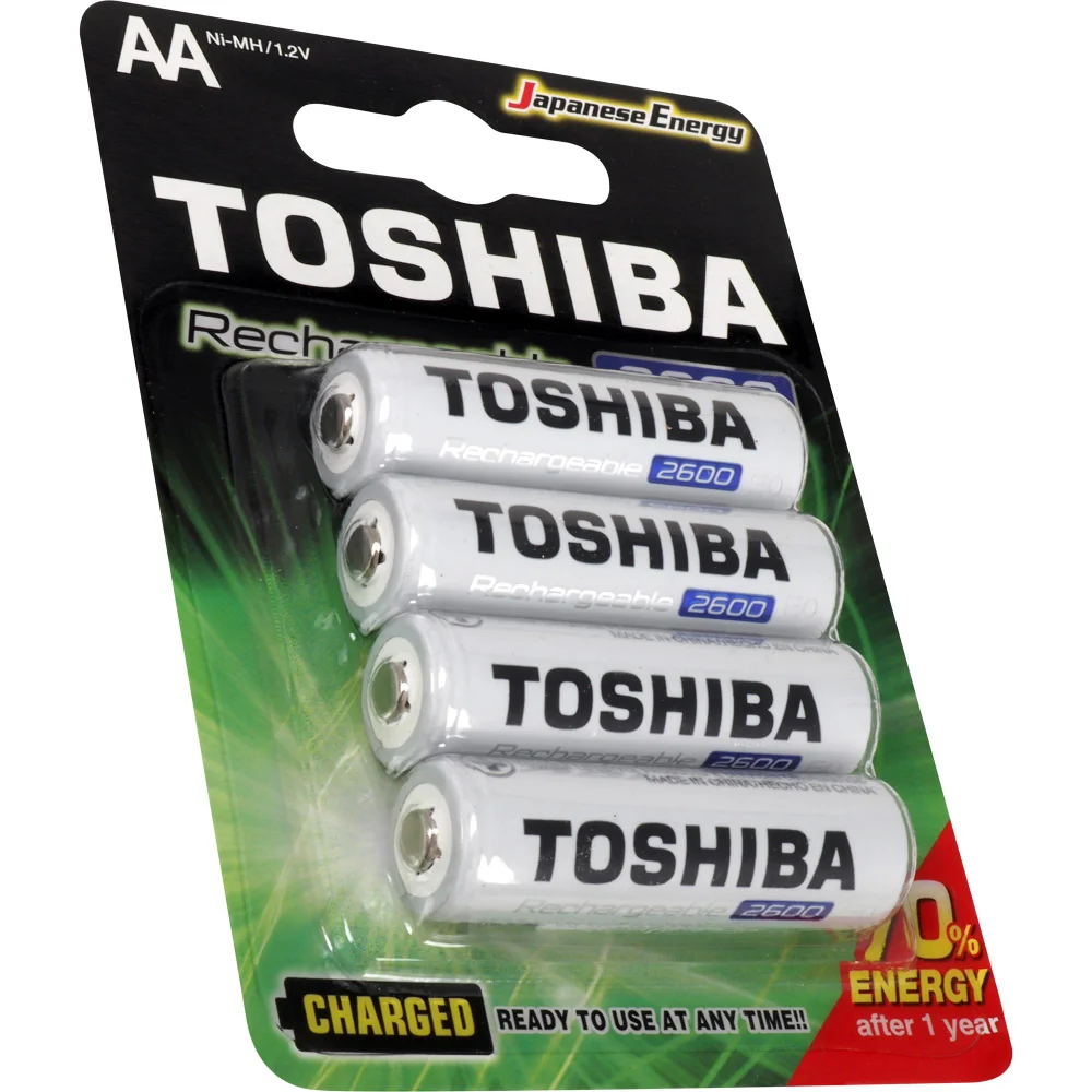 Pilha Recarregável Aa Toshiba, 2600 Mah, Blister C/ 4 Unidades - Tnh-6gae Bp-4c Pilha Recarregável Aa Toshiba, 2600 Mah, Blister C/ 4 Unidades - Tnh-6gae Bp-4c