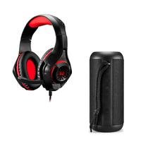 Headset Gamer Multilaser P2 Preto e Vermelho - PH120 | KaBuM!