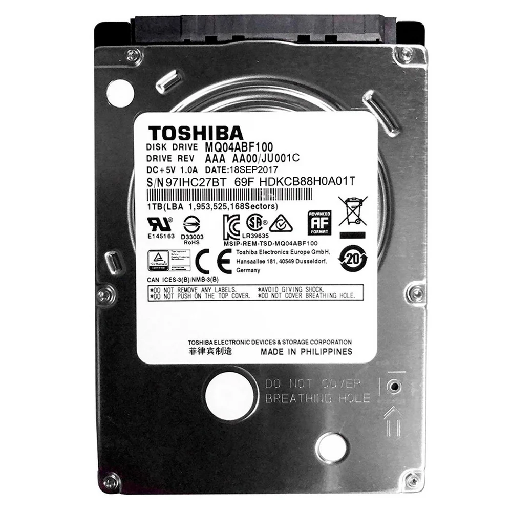 HD 1 TB para Notebook Toshiba MQ04ABF100 128MB
