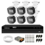 Kit 6 Câmeras Intelbras Vhd 1130 B Hd 720p Bullet Com Lente 2.8mm Visão Noturna 30m Resistente À Chuva Ip67 + Dvr Intelbras Mhdx 1208 8 Canais Multi Hd
