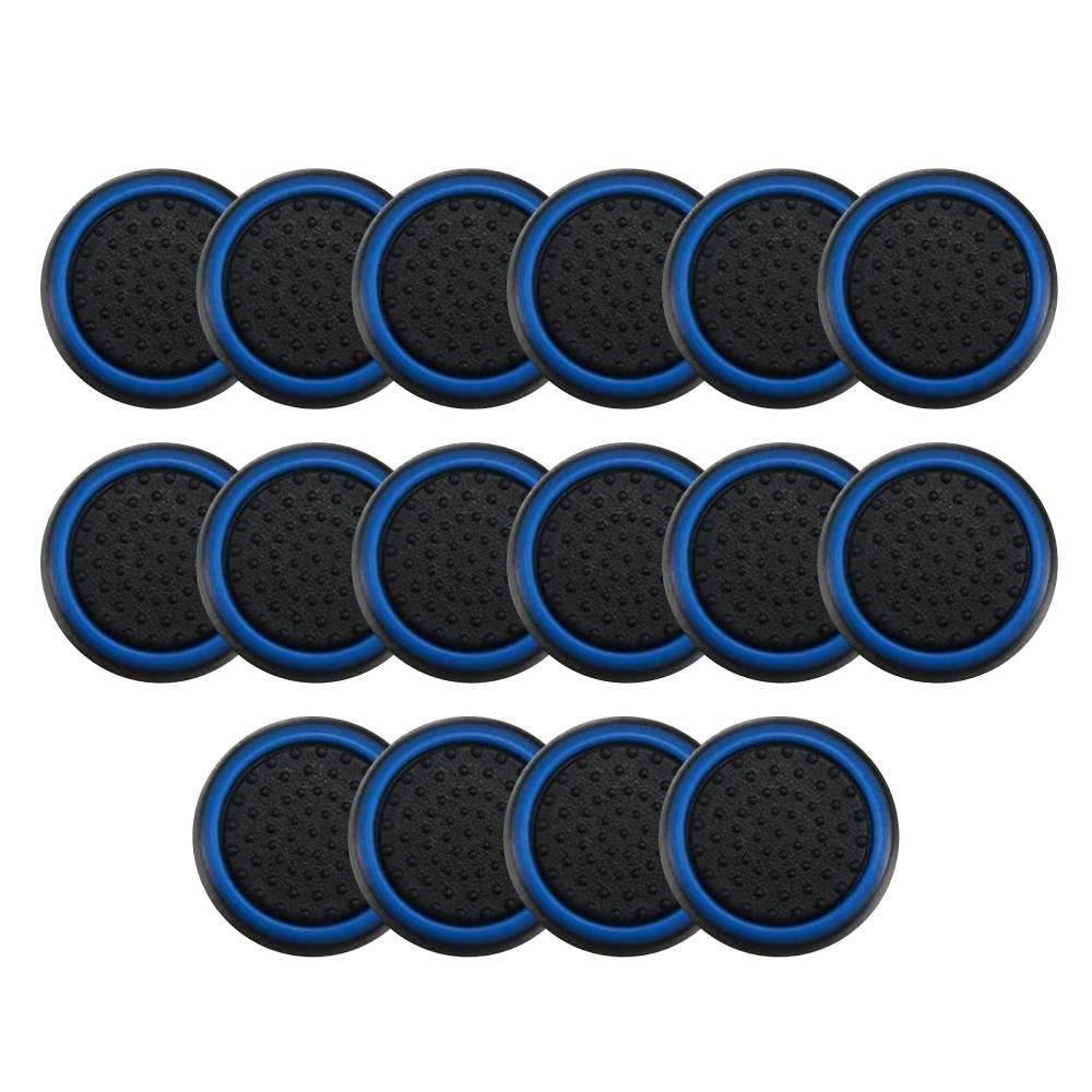 8 Pares De Grips P/ Controle Anti Derrapante Silicone Botão Analógico Do Joystick Cor: Azul Escuro.