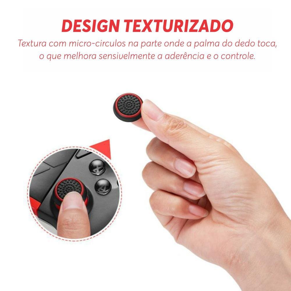 8 Pares De Grips P/ Controle Anti Derrapante Silicone Botão Analógico Do Joystick Cor: Azul Escuro.