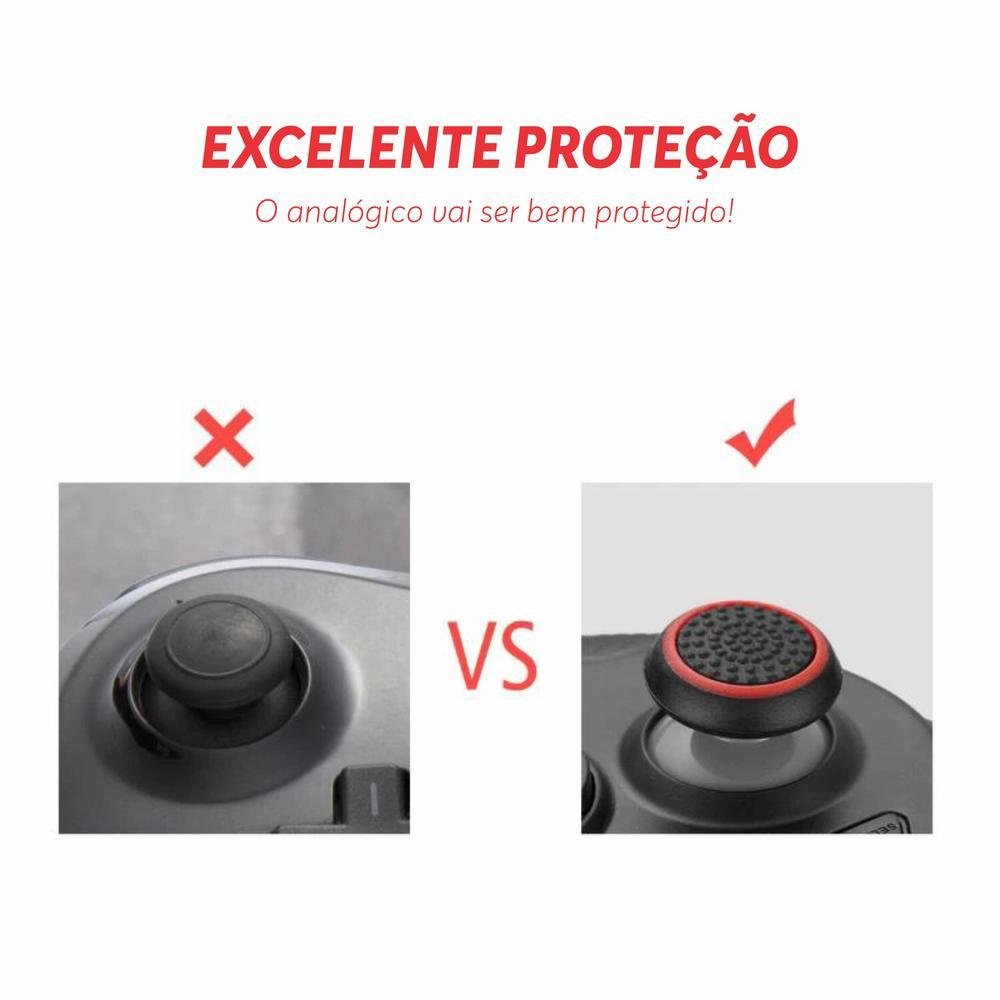 1 Par De Grips P/ Controle Anti Derrapante Silicone Botão Analógico Do Joystick Cor: Azul Escuro