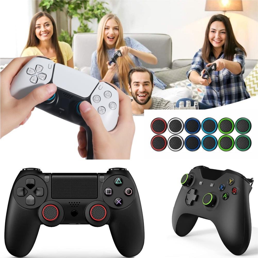 1 Par De Grips P/ Controle Anti Derrapante Silicone Botão Analógico Do Joystick Cor: Azul Escuro