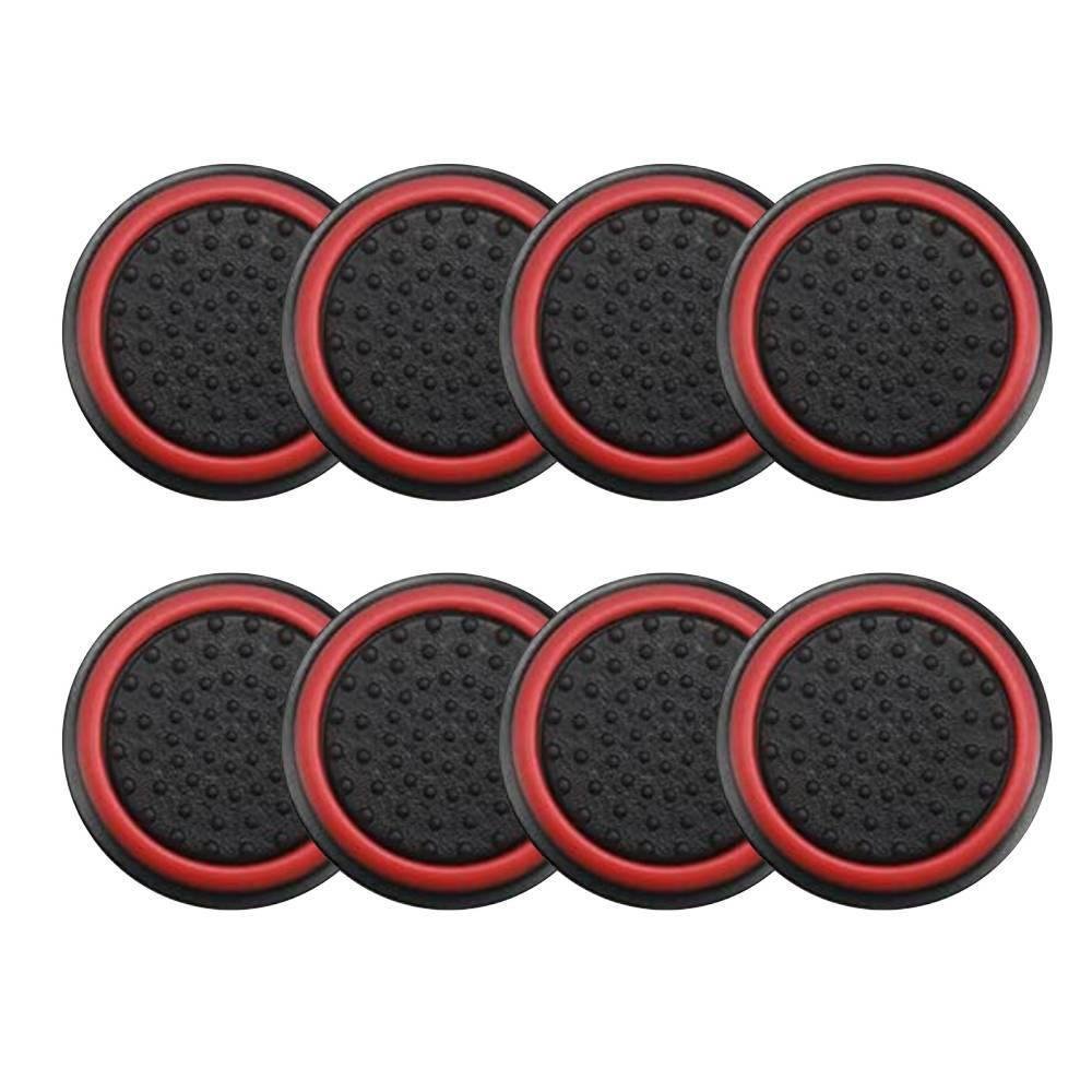 4 Pares De Grips P/ Controle Anti Derrapante Silicone Botão Analógico Do Joystick Cor: Vermelho.