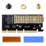 Adaptador Placa Conector Conversor P/ SSD M2 Nvme Pci-e Pci Express 4.0 + Dissipador Em Alumínio Cor: Dourado