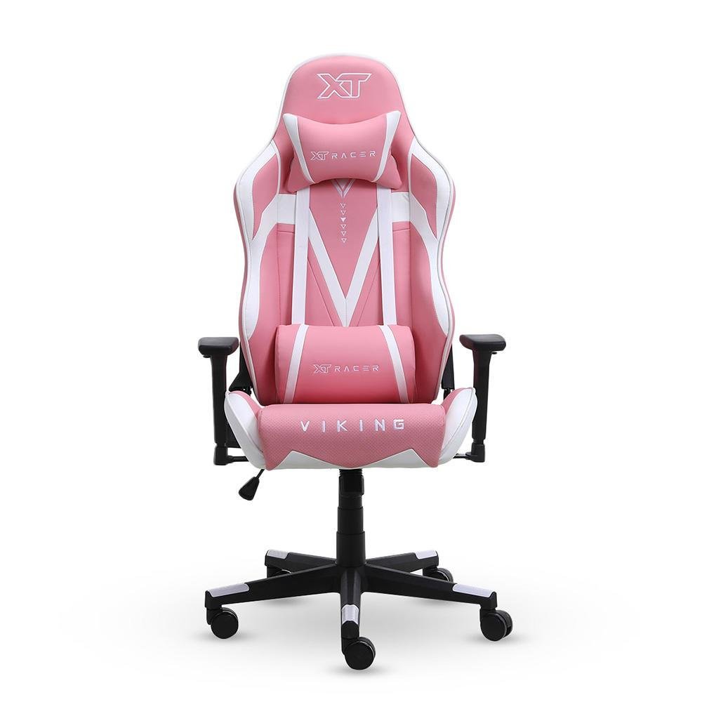 Cadeira Gamer XT Racer Viking, Reclinável, Ergonômica, Couro Sintético, Rosa e Branco Cadeira Gamer XT Racer Viking, Reclinável, Ergonômica, Couro Sintético, Rosa e Branco