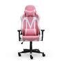 Cadeira Gamer XT Racer Viking, Reclinável, Ergonômica, Couro Sintético, Rosa e Branco