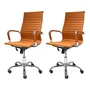 Kit 2 Cadeiras De Escritório Presidente Stripes Caramelo