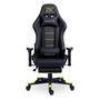 Cadeira Gamer XT Racer Attack Com Apoio De Pés Reclinável Ergonômica Couro Sintético - Preto e Amarelo