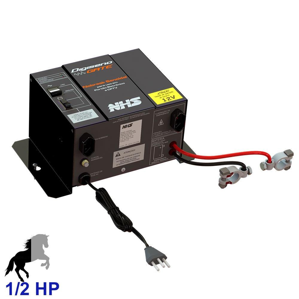 Nobreak NHS Digiseno Gate 1/2 HP, 12V, Senoidal 750VA E/S 120V/220V Selecionável, Sem Bateria - 91.P0.007500
