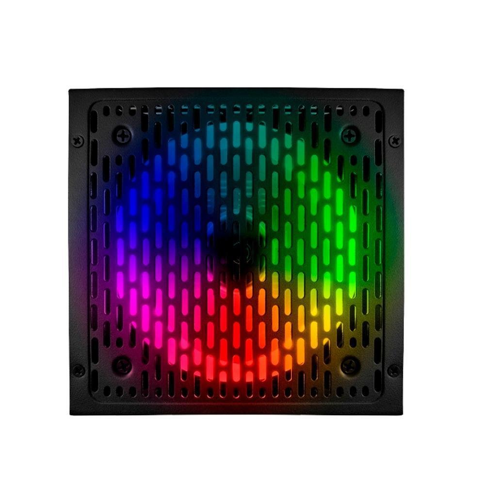 Fonte BRX ATX, 600W, 80 Plus Bronze, Rainbow RGB, Automática Fonte BRX ATX, 600W, 80 Plus Bronze, Rainbow RGB, Automática