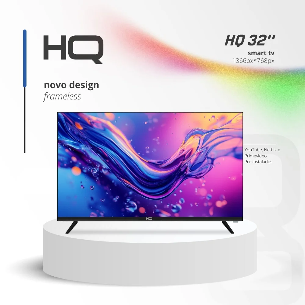 Smart TV 32 Polegadas HQ LED HD, 3 HDMI, 2 USB, Wi-Fi, Android 11, Design Slim - Hqstv32nk - view 4