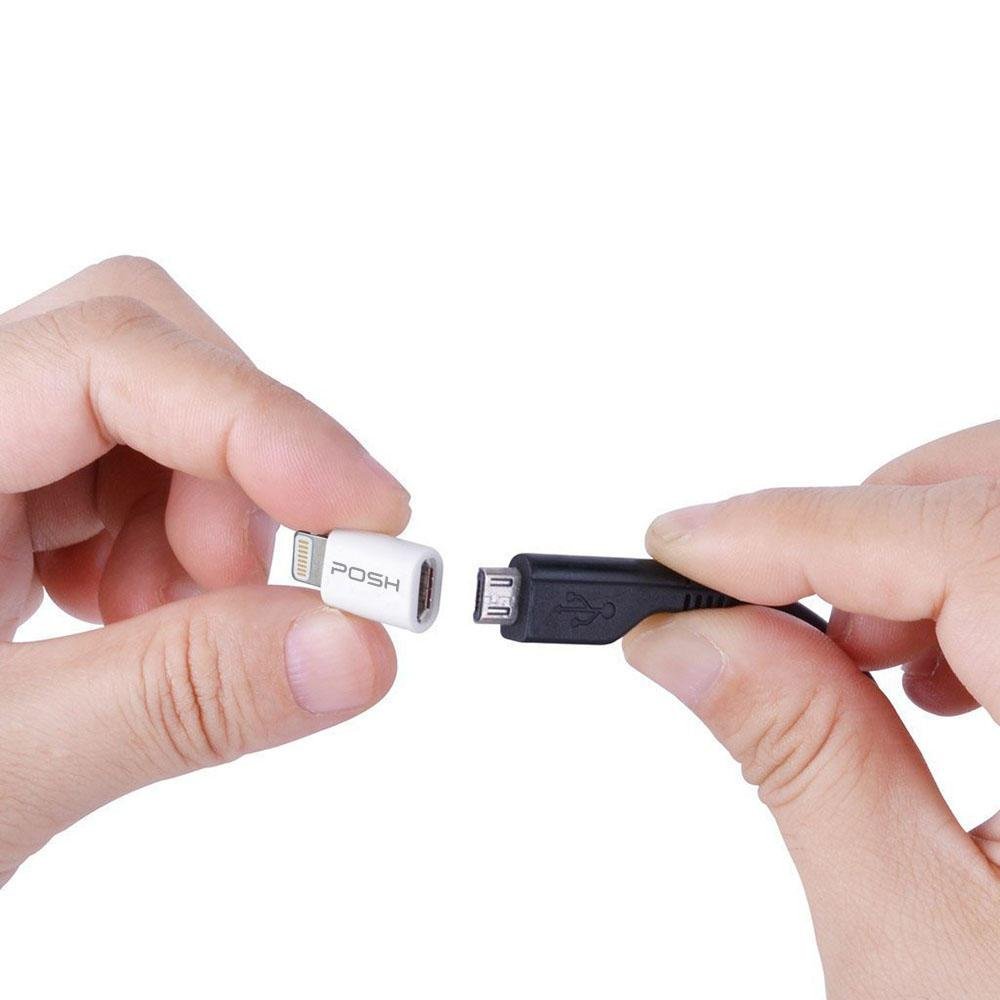 Adaptador Conversor Lightning Micro Usb Iphone Ipad Mini Carrega Transfere Sincroniza Dados Posh Preto