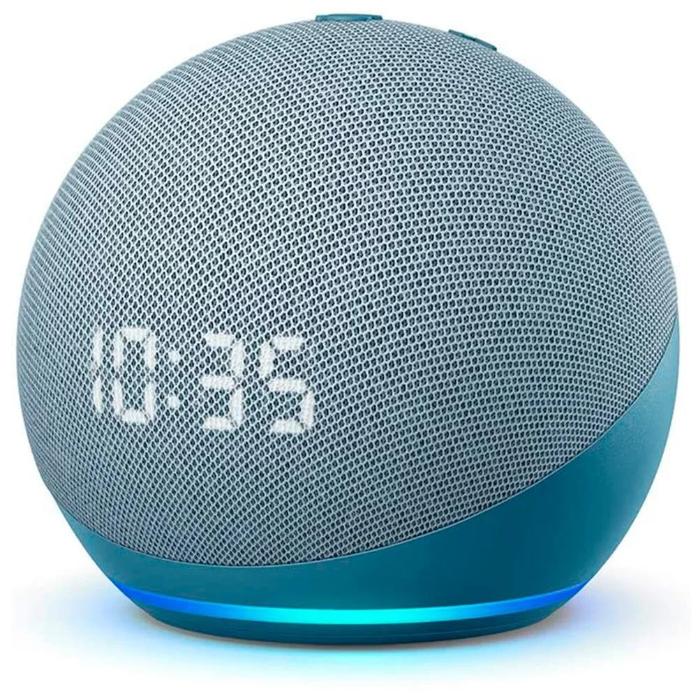 アレクサ Alexa 第四世代 echodot Echo Dot Amazon Com Relógio 4 Geraço Azul KaBuM