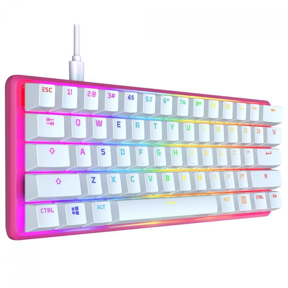 Teclado Mecânico Gamer Hyperx Alloy Origins 60% Pink/white, RGB, Switch Hyperx RED Ansi Anti-ghosting - 572y6aa#aba Teclado Mecânico Gamer Hyperx Alloy Origins 60% Pink/white, RGB, Switch Hyperx RED Ansi Anti-ghosting - 572y6aa#aba