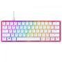 Teclado Mecânico Gamer Hyperx Alloy Origins 60% Pink/white, RGB, Switch Hyperx RED Ansi Anti-ghosting  - 572y6aa#aba