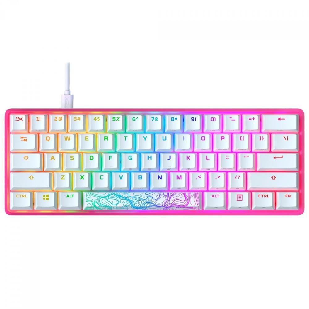 Teclado Mecânico Gamer Hyperx Alloy Origins 60% Pink/white, RGB, Switch Hyperx RED Ansi Anti-ghosting - 572y6aa#aba Teclado Mecânico Gamer Hyperx Alloy Origins 60% Pink/white, RGB, Switch Hyperx RED Ansi Anti-ghosting - 572y6aa#aba