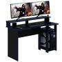 Mesa Para Escritório Home Office Gamer Me4153 - Gran Belo Mdp Preto/azul.