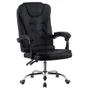 Cadeira Office Fortt Presidente Nantes Cpf01-p, 120kg, Base Cromada, Com Rodinha, Reclinável, Preta