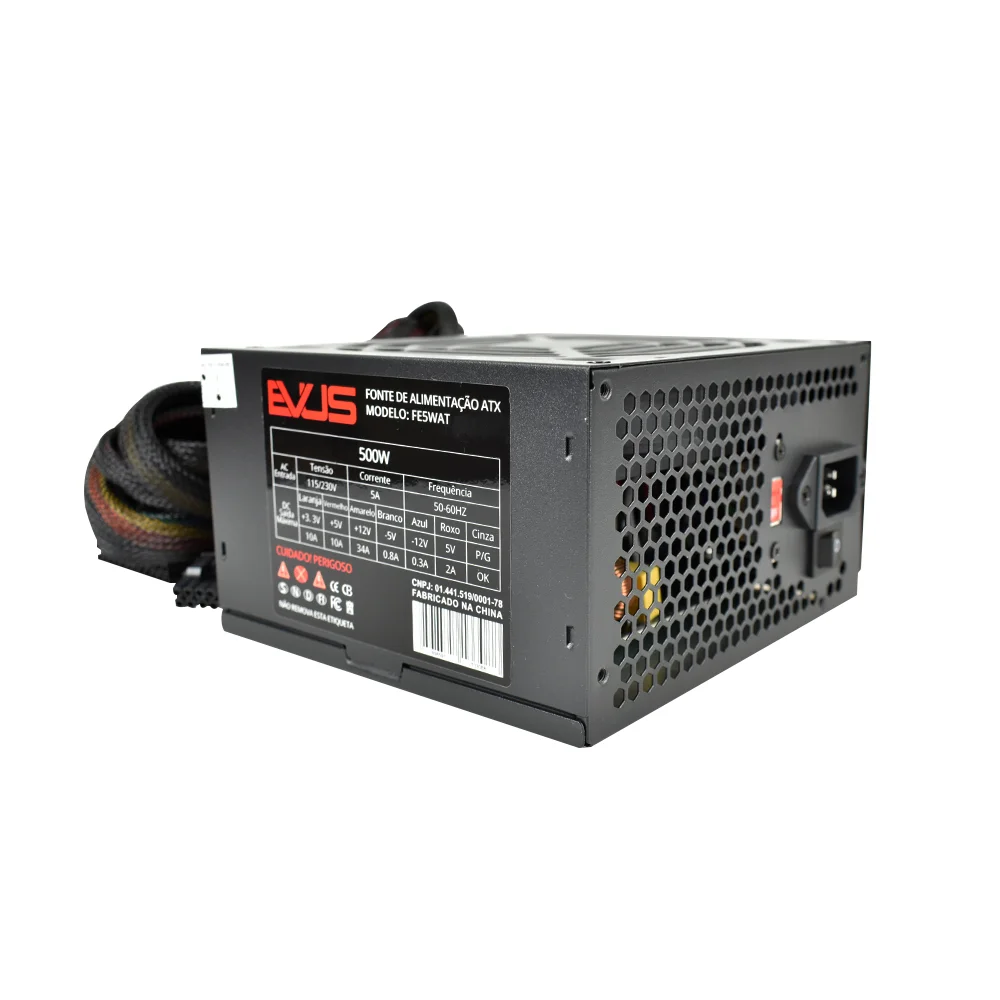 Fonte Evus Atx 500w Reais 20/24p 4 Sata Com Cabo Fe5wat Fonte Evus Atx 500w Reais 20/24p 4 Sata Com Cabo Fe5wat