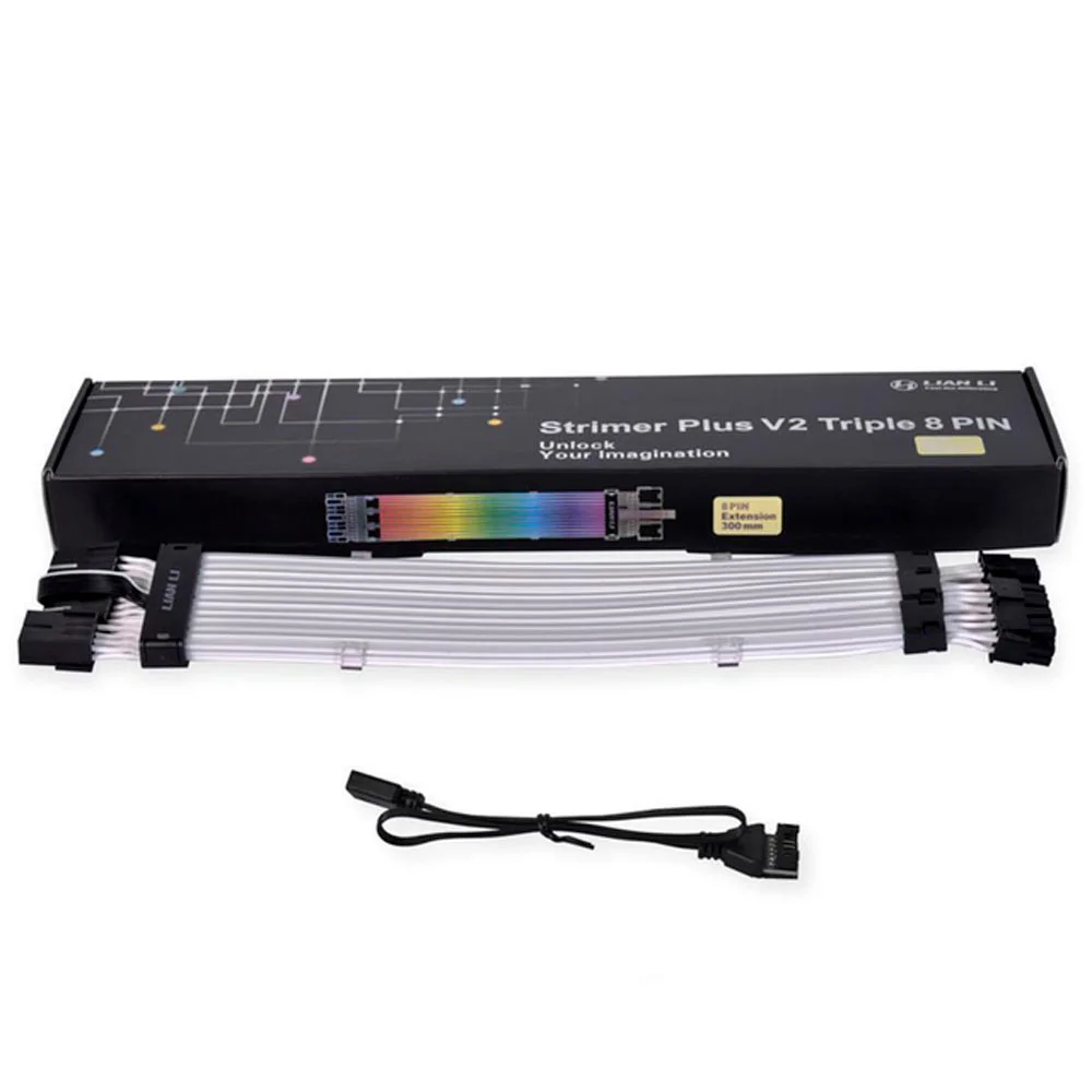 Cabo Extensor Lian Li Strimer Plus V2 Triple, 300mm, RGB, 8 Pinos