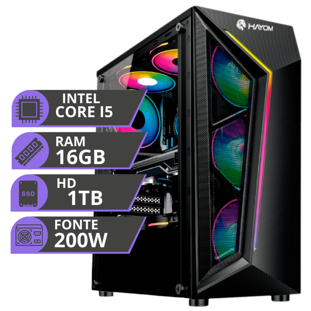 PC Gamer Mrp Intel Core I5, 16GB, 1TB, Windows 10, Preto - RGB