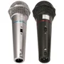 Microfone Duplo com Fio Csr-505, 3m, 1 Preto E 1 Prata