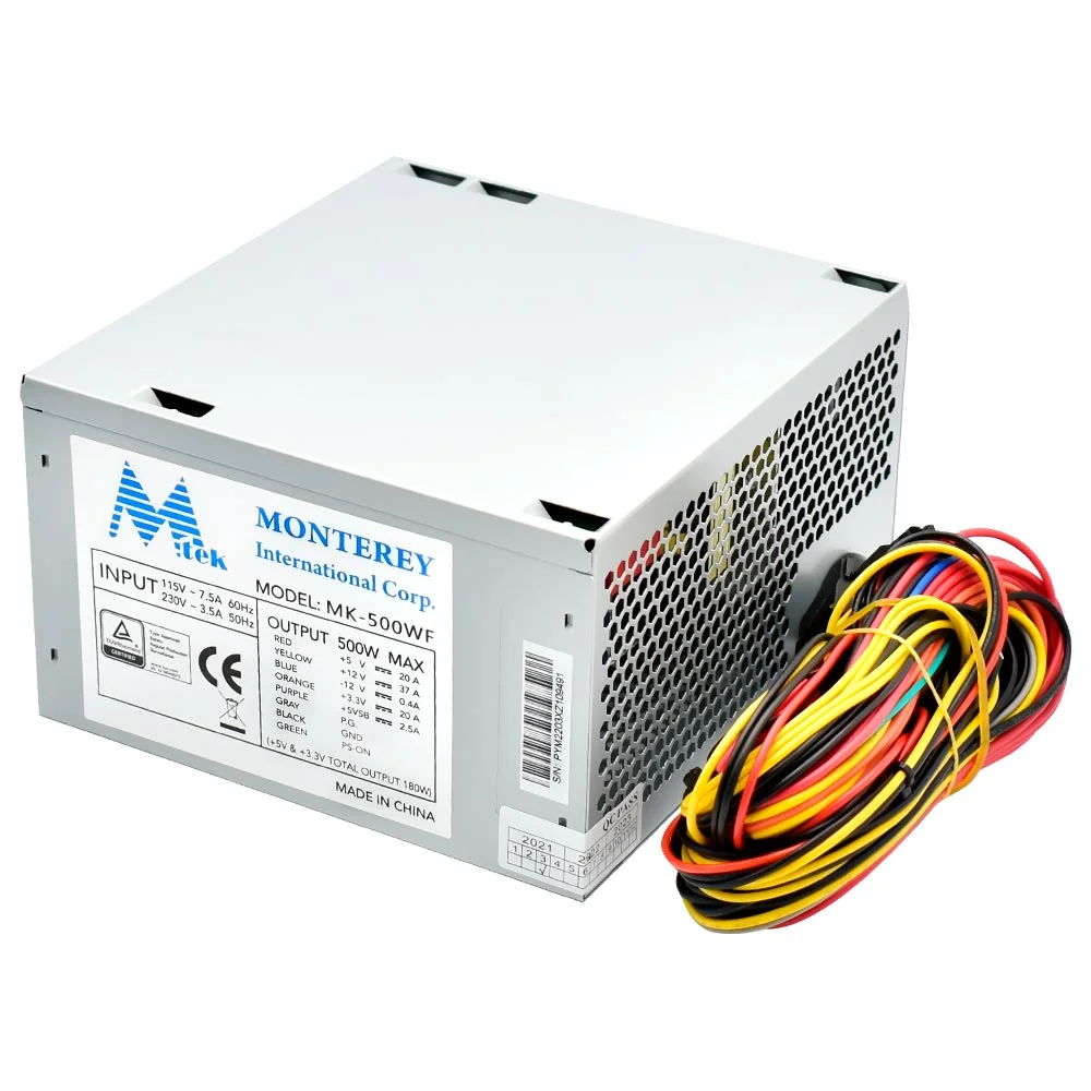 Fonte Mtek Monterey, 500w, 110/220, Branco - mk-500wf Fonte Mtek Monterey, 500w, 110/220, Branco - mk-500wf