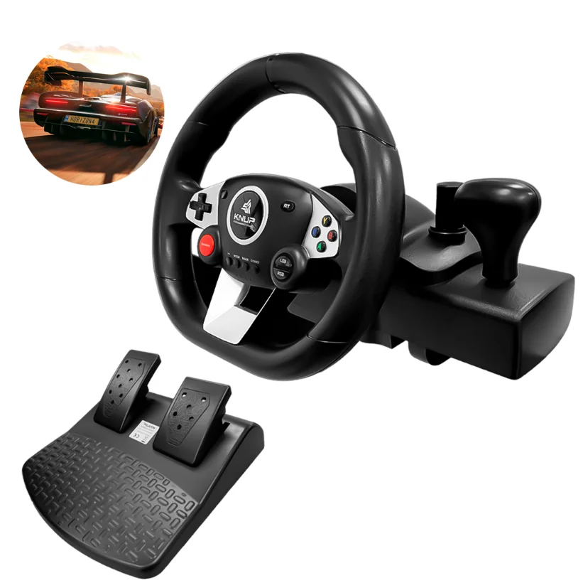 Volante Gamer Knup Pro Gaming Gears, 10 Botões, Joystick/Vibração, Experiência Imersiva Wadjet - Kp-5816 Volante Gamer Knup Pro Gaming Gears, 10 Botões, Joystick/Vibração, Experiência Imersiva Wadjet - Kp-5816