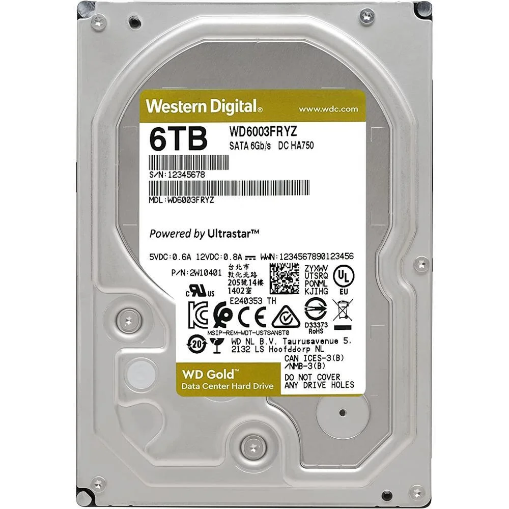 HD Western Digital Gold 6TB 256MB SATA III KaBuM