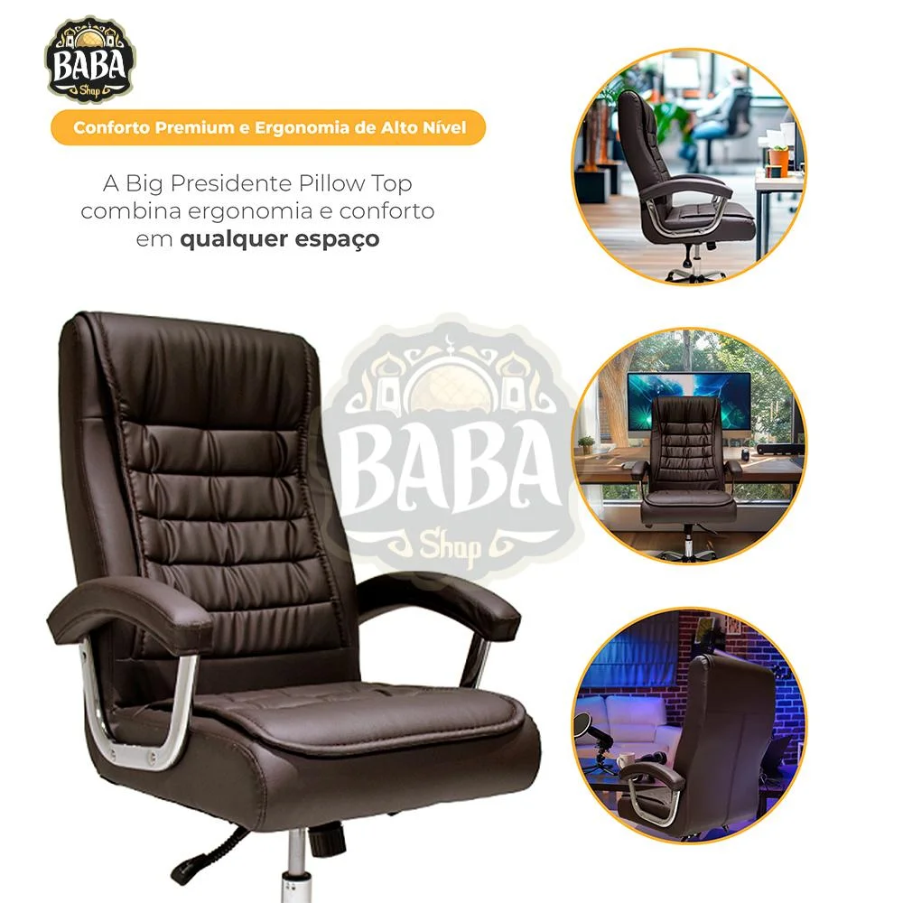 Cadeira De Escritório Cadeiras Inc Peso suportado 150 kg, Presidente Alta Executiva Ergonômica Giratória Molas Ensacadas Pillow Top Marrom Cadeira De Escritório Cadeiras Inc Peso suportado 150 kg, Presidente Alta Executiva Ergonômica Giratória Molas Ensacadas Pillow Top Marrom