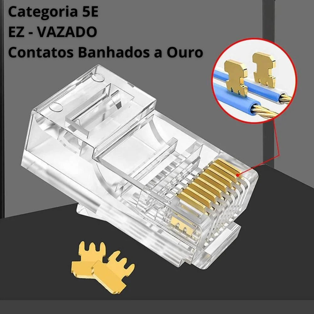 100 Conector Exbom Rj45 Cat5e Ez Vazado 8p8c