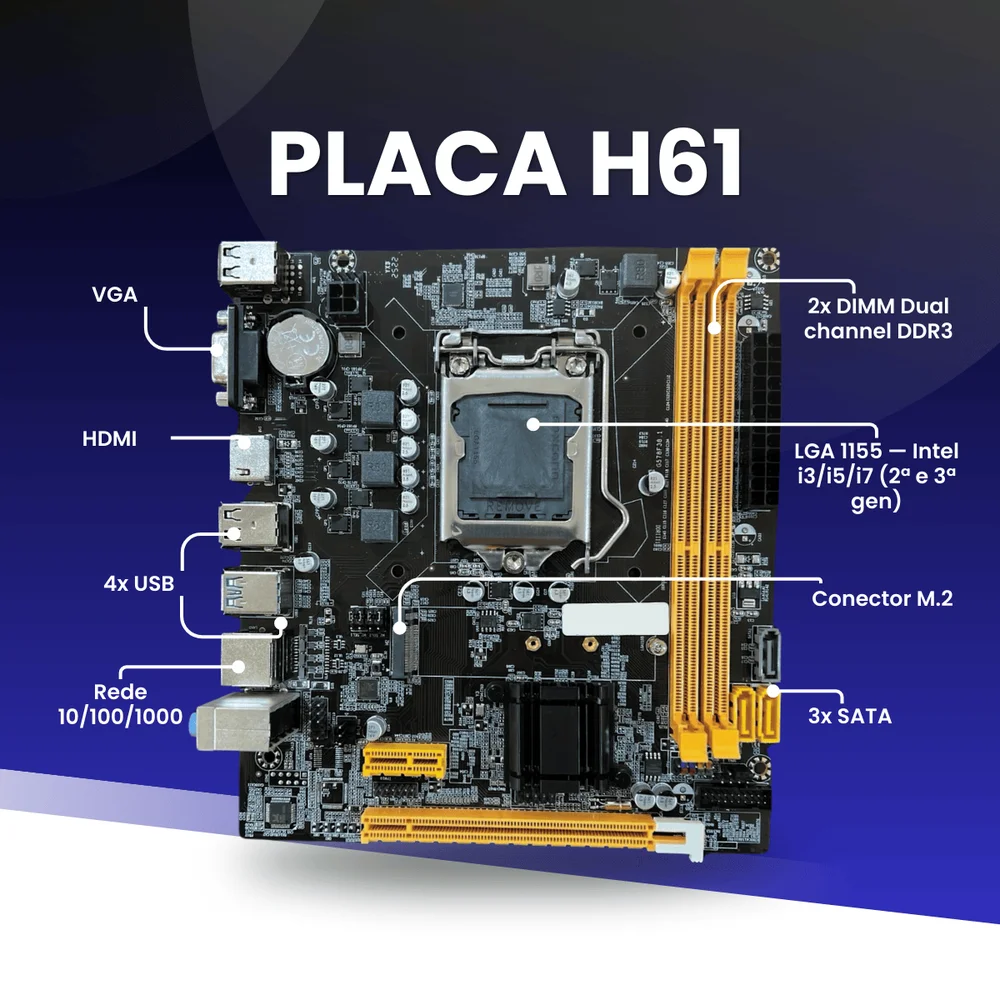 Kit Upgrade Pl Me H61 Proc I7 Mem 8GB KaBuM