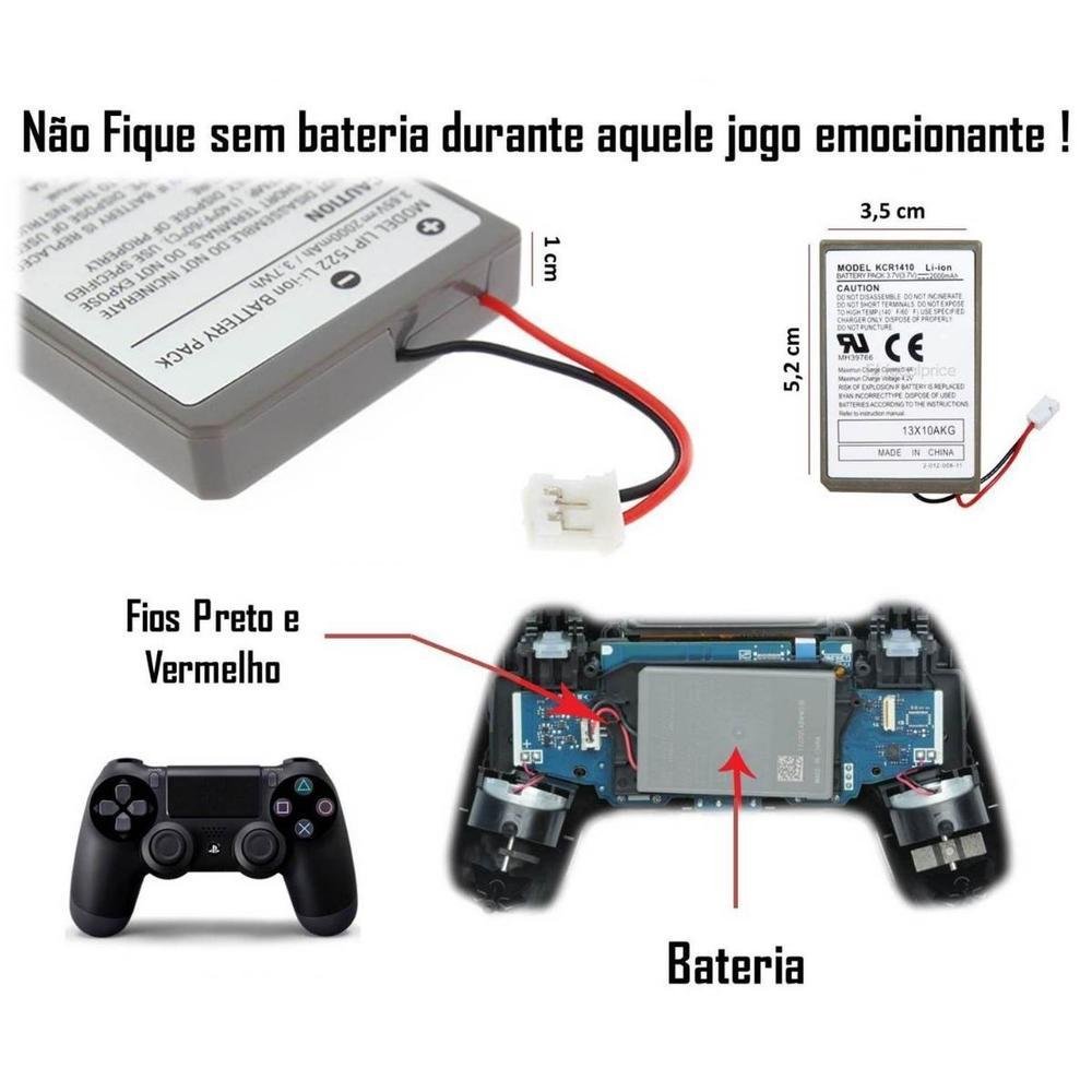 Bateria Power, Para Controle De Ps4 Play, Ps4 Dualshock, 2000mAh Bateria Power, Para Controle De Ps4 Play, Ps4 Dualshock, 2000mAh