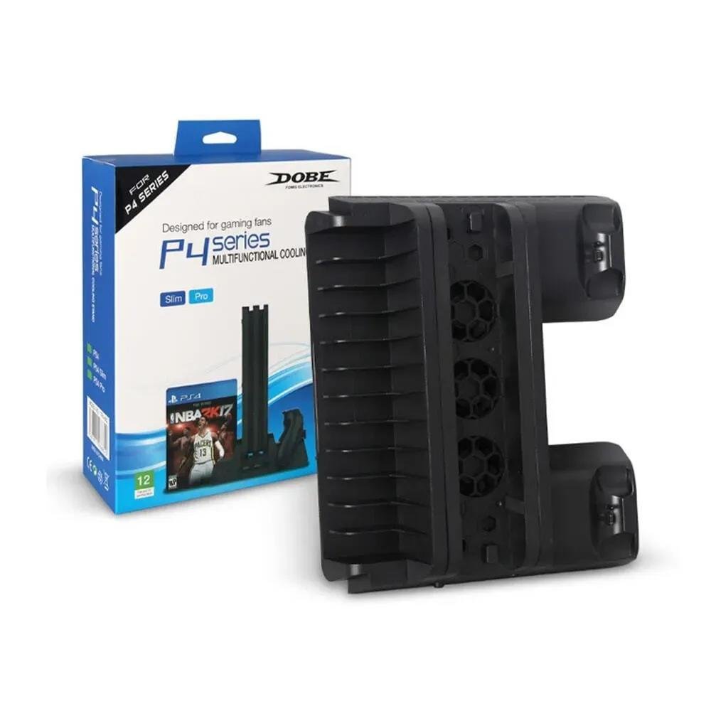 Stand Dobe Ps4 Carregador De Joystick + Cooler + Suporte De Jogo Stand Dobe Ps4 Carregador De Joystick + Cooler + Suporte De Jogo
