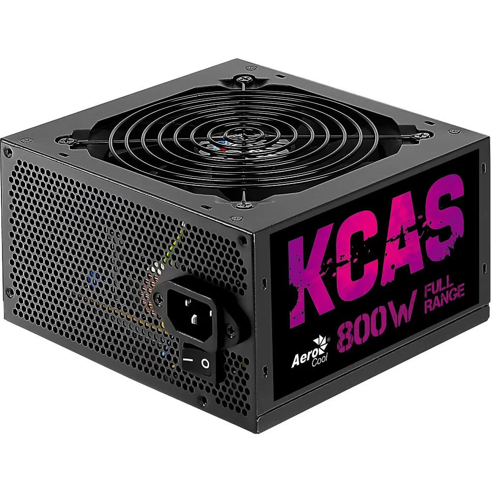 Fonte, Aerocool, KCAS, 800W, 80 Plus Bronze, não-modular, PFC Ativo, bivolt automática, sem LED/RGB, com cabo Fonte, Aerocool, KCAS, 800W, 80 Plus Bronze, não-modular, PFC Ativo, bivolt automática, sem LED/RGB, com cabo