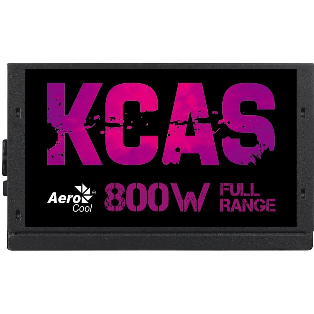 Fonte, Aerocool, KCAS, 800W, 80 Plus Bronze, não-modular, PFC Ativo, bivolt automática, sem LED/RGB, com cabo Fonte, Aerocool, KCAS, 800W, 80 Plus Bronze, não-modular, PFC Ativo, bivolt automática, sem LED/RGB, com cabo